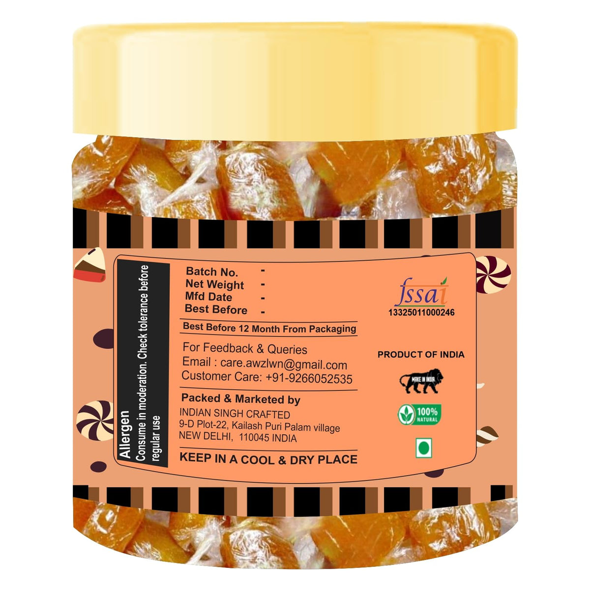 Awzlwn Indian Taste Candy (1.76 OZ / 50 GM, Meetha Aam Papad)