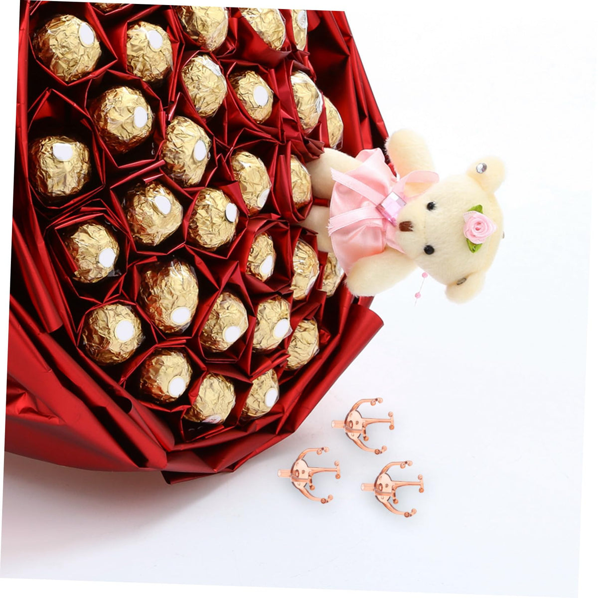 DECHOUS 50pcs Plastic Bouquet Holder Candy Boxes Decorative Flower Packaging for Weddings