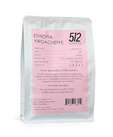 512 Coffee Ethiopia Yirgacheffe Light Roast Whole Bean - Single Origin Specialty Coffee with Tasting Notes of Raspberry, Honey & Floral - Fresh