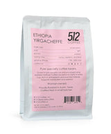 512 Coffee Ethiopia Yirgacheffe Light Roast Whole Bean - Single Origin Specialty Coffee with Tasting Notes of Raspberry, Honey & Floral - Fresh