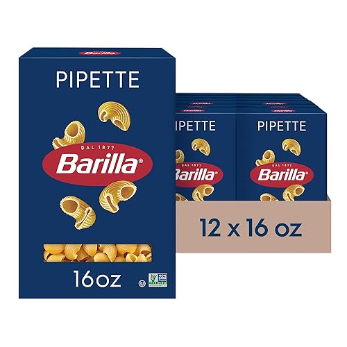 Barilla Pipette Pasta, 16 oz. Box (Pack of 12) - Non-GMO, Made with Durum Wheat Semolina - Kosher Certified