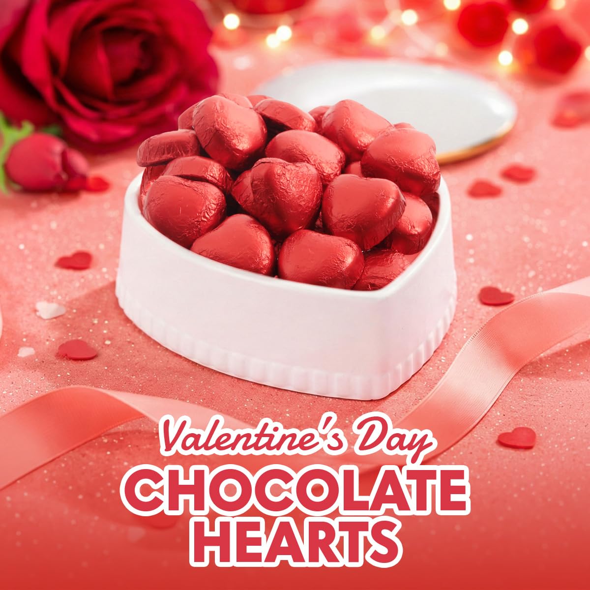 Fathers Day Milk Chocolate Hearts Candy, Milk-Chocolate, Bulk, 100 Pack