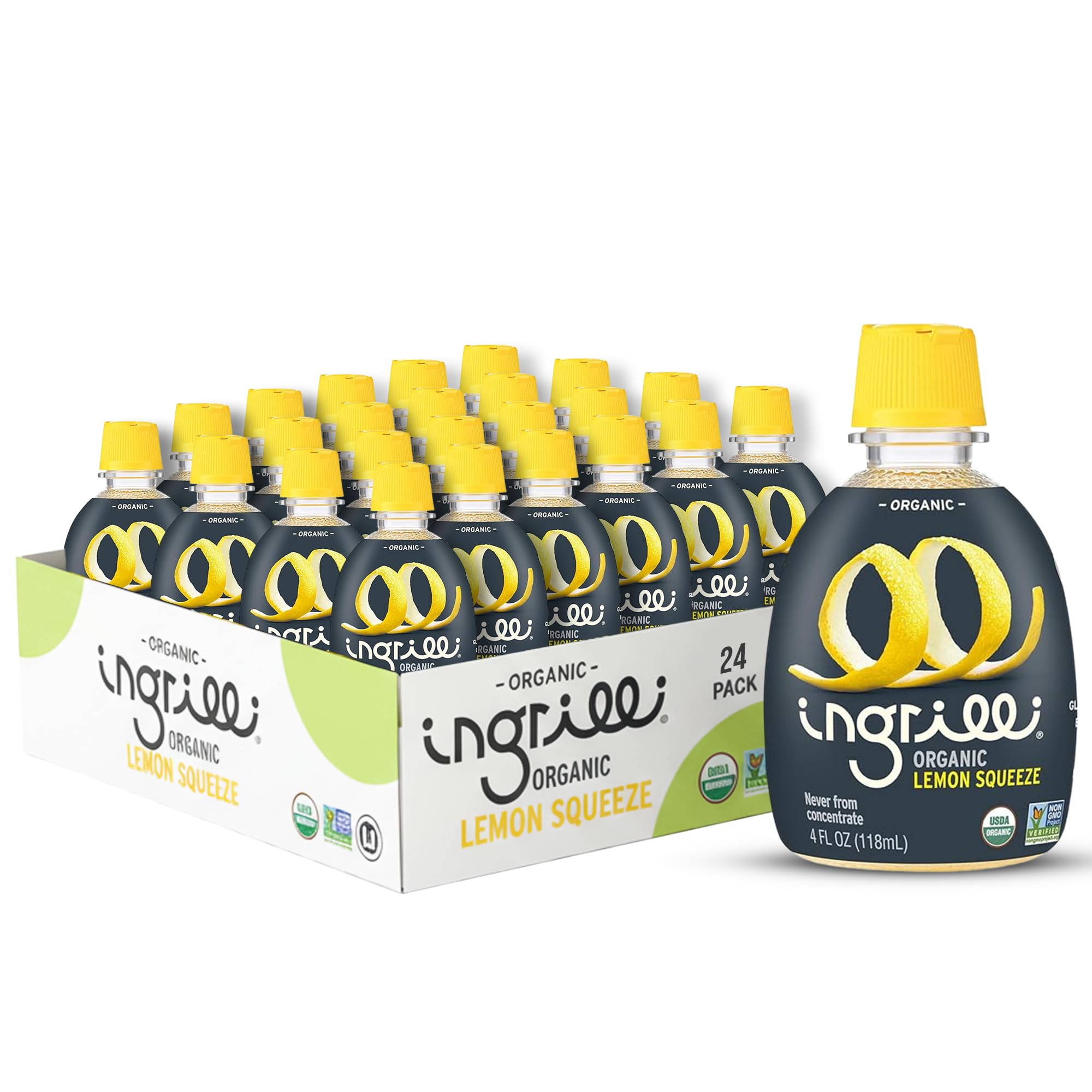 Ingrilli Organic Lemon Squeeze, 4 Fl Oz Bottle (Pack of 24)