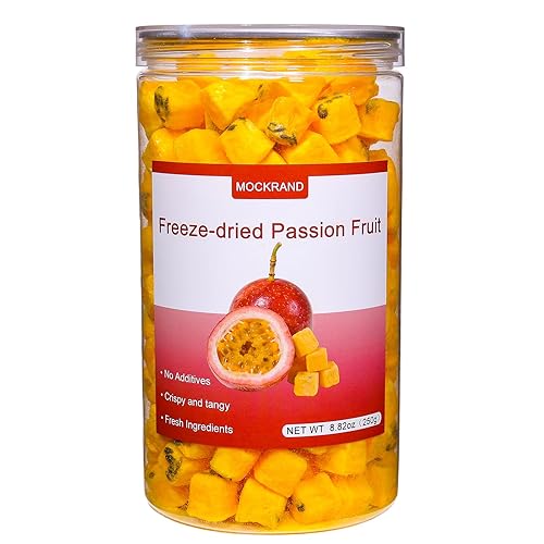 MOCKRAND Freeze Dried Passion Fruit 8.81oz /250g, Pure Passionfruit Chunks, Dehydrated Dried Passion Fruit Frozen for Tea, Drinks, Smoothies, Baking
