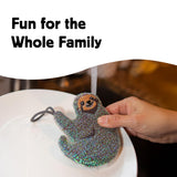 Kikkerland Reusable Sloth Scrub Sponge - Cleaning Supplies for Kitchen, Home Essentials - Fun Gifts for Kids & Adults - Set of 3