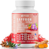 Vyxion 18-in-1 Saffron Supplements, Extract 88.5mg Saffron Support for Energy & Mood, Eye Health, Turmeric & Ashwagandha, 1 Month Supply, 60 Capsules