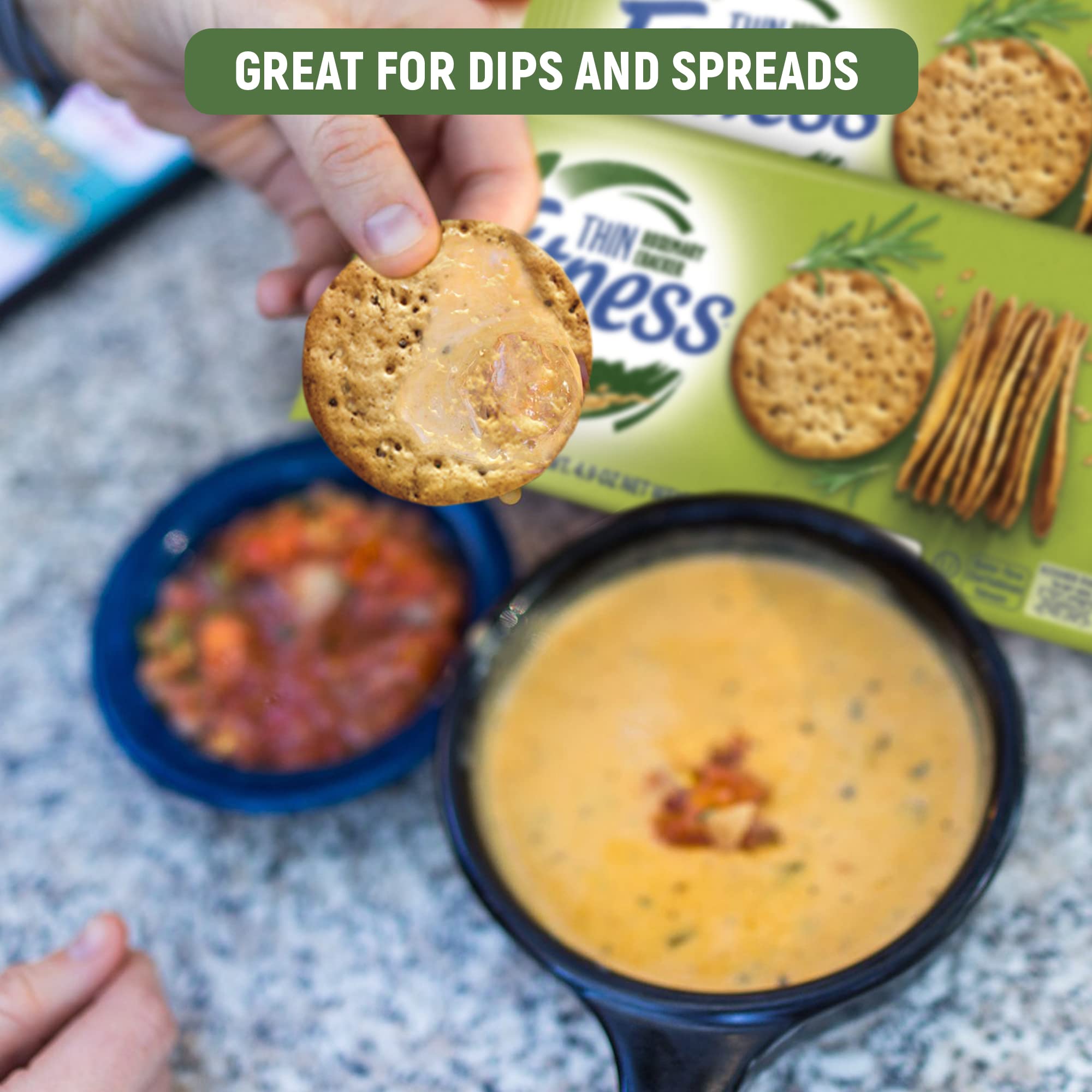 Nestle Fitness Thins Rosemary Crackers (2-Pack) 100 Calorie Per Serving, Whole Grain, Kosher Certified - Perfect for Dips and Spreads