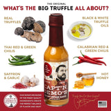 CAPT’N DEMO’S Truffle Hot Sauce BIG TRUFFLE FLASK - Gourmet Red Sauce with Real White & Black Truffle - Hot Honey Garlic Blend - Small Batch Luxury