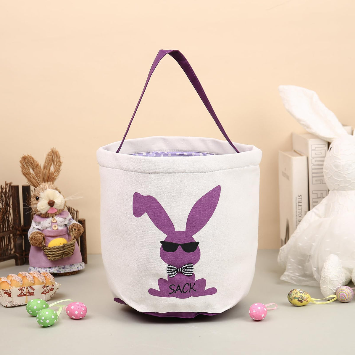 Nobelook Easter Bunny Basket: Personalized Easter Basket for Boys and Girls - Personalized Tote Easter Basket (Style 6)