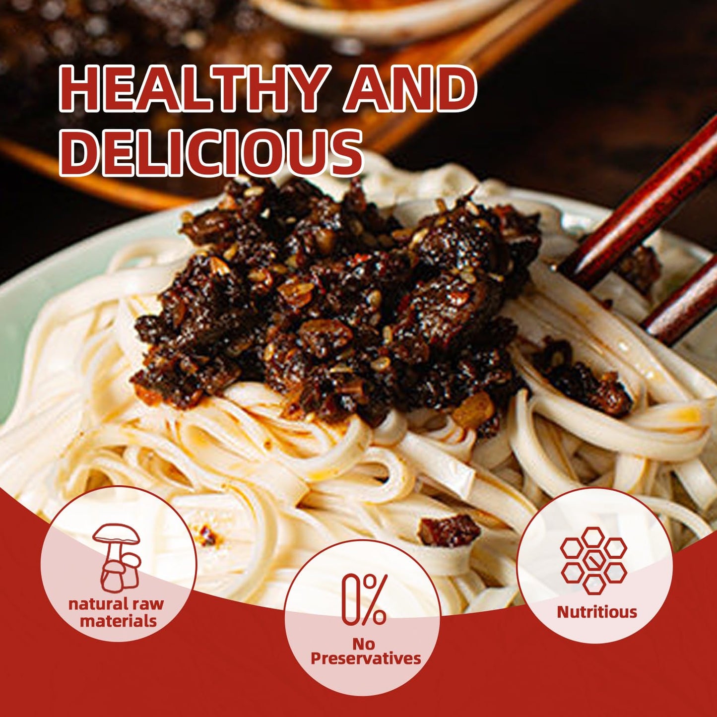YANGFUN Spicy Beef Sauce? Mushroom Sauce?Chili Sauce?Chili Paste?Ready-to-eat?1.7oz