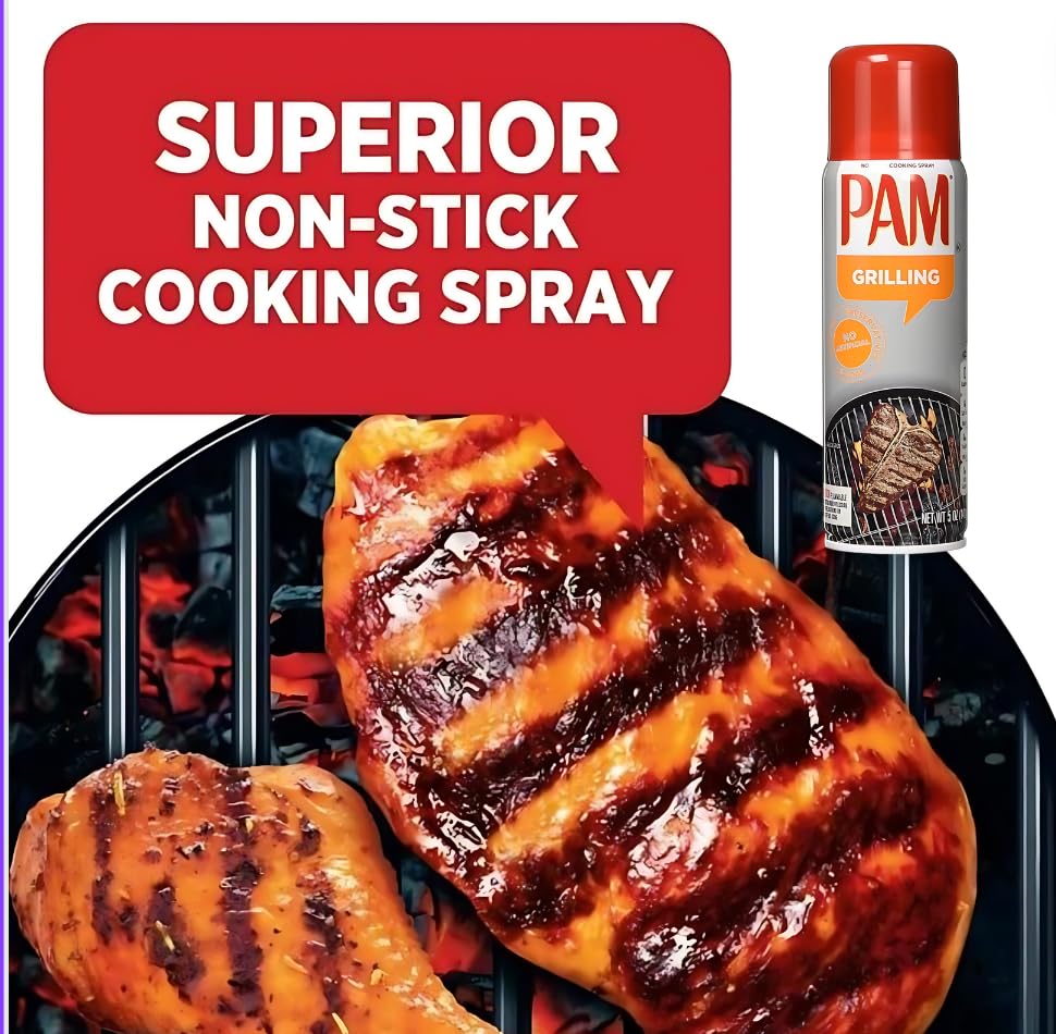 PAM Cooking Spray Variety Pack (Original, Grilling, Butter), 5 OZ each | Bundled with SIXPAW-CKS Silicone Spatula 8.1 inch Heat Resistant (Color May Varity)
