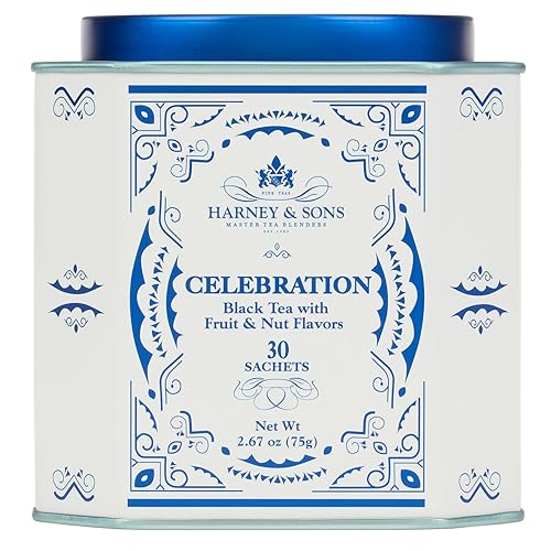 Harney & Sons Celebration, Black Tea with Apricot, Hazelnut, and Cinnamon Flavor, 30 Count