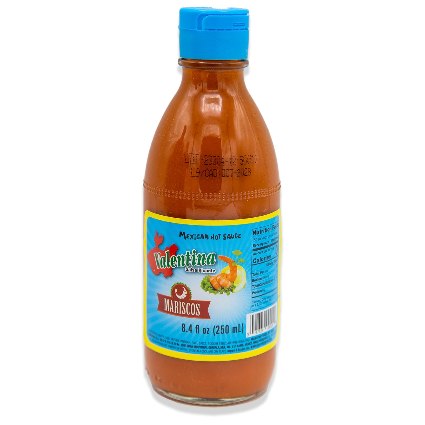 Hot Sauce Bundle - Includes 4 Bottles of Hot Sauces Valentina Blue Label (Mariscos), 8.4 Fl oz each, 33.6 Oz Total by Valentina - Authentic Mexican