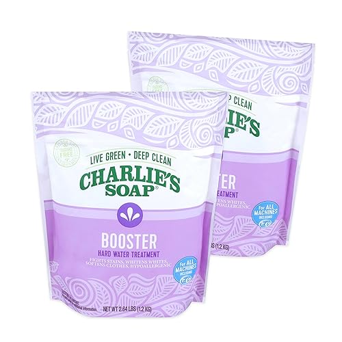 Charlie's Soap Booster & Hard Water Treatment (2.64 Lbs, 2 Pack) Natural Powdered Water Softener and Laundry Booster - Safe and Effective