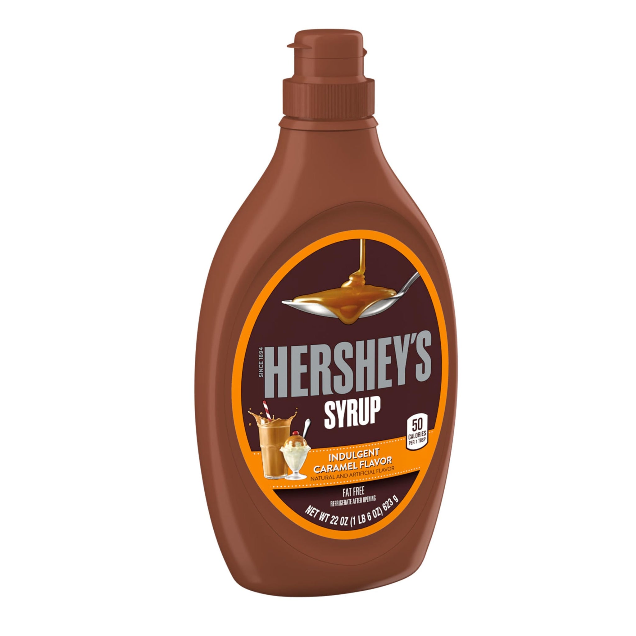 HERSHEY'S Caramel Flavored Syrup Bottle, 22 oz