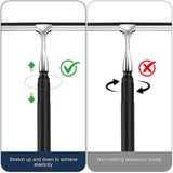 Eahwey 12-51’’ Telescopic Window Squeegee for High Windows, 2-in-1 Window Cleaning Kit with Extra Silicone Blade & Hook, Professional Squeegee