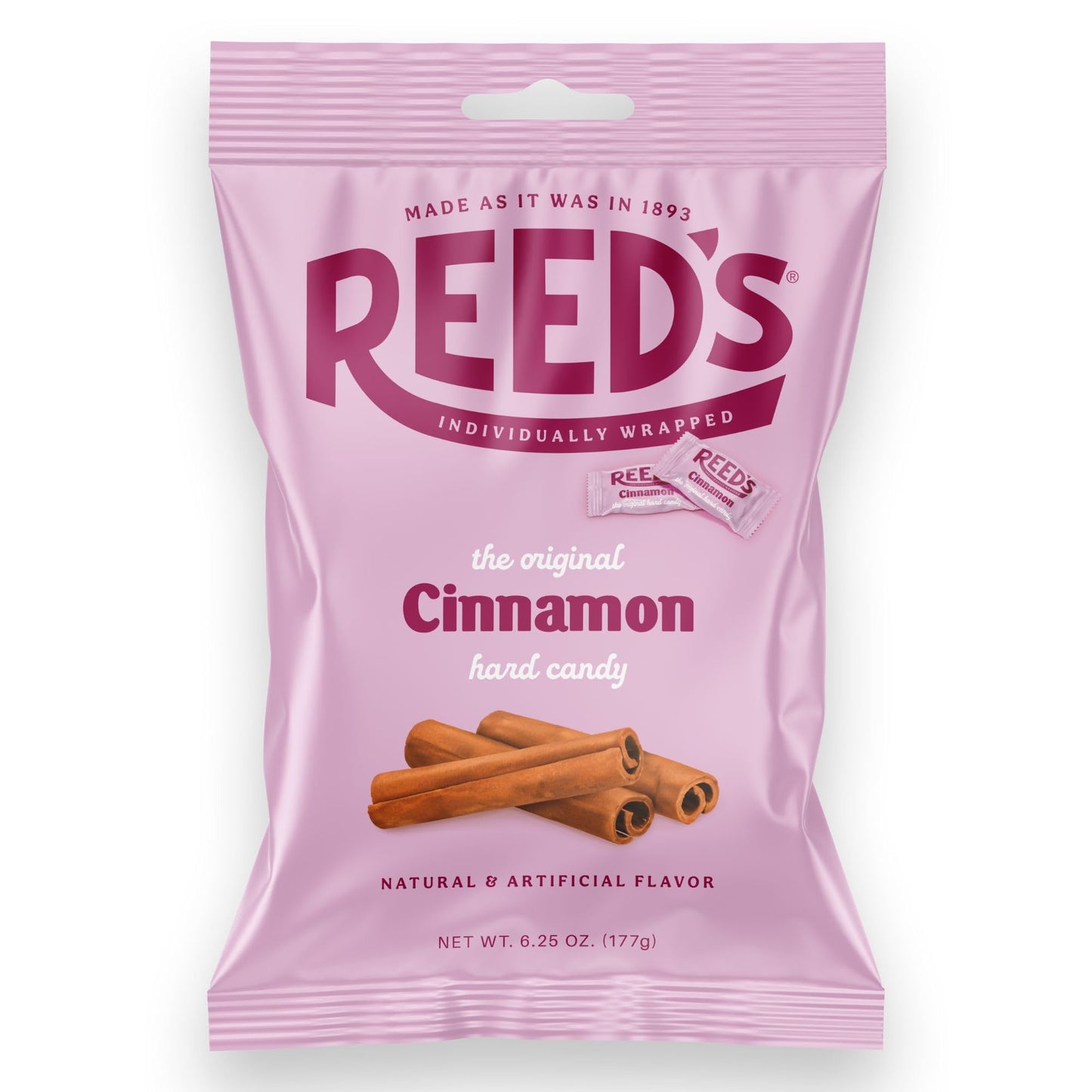 Reed’s Individually Wrapped Cinnamon Candy | Traditional Cinnamon Hard Candy | Reed’s Classic Spiced Hard Cinnamon Candy Brought To You By Iconic