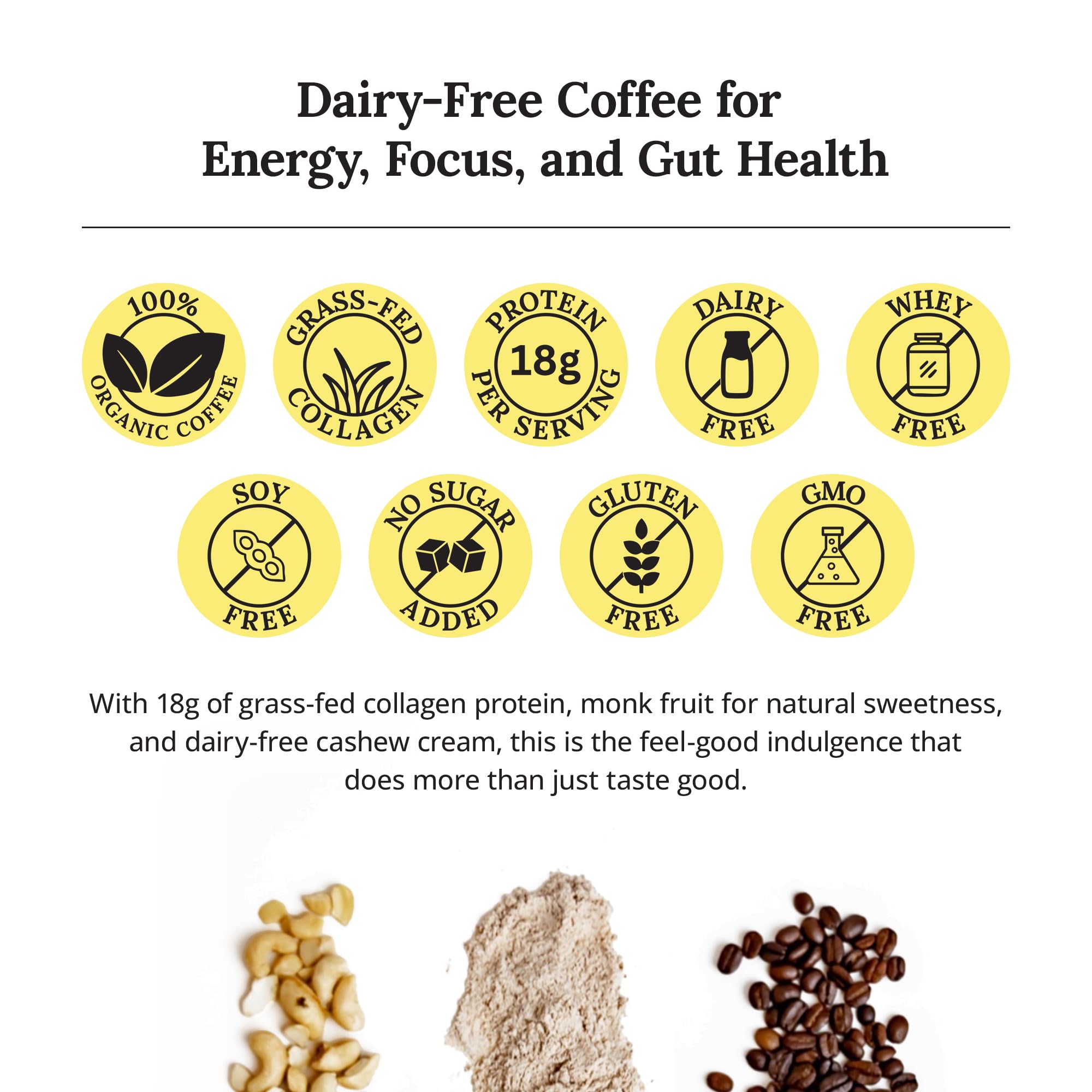 The Roasted Purpose Chocolate Covered Banana Latte Instant Organic Coffee with 18g of Grass-fed Collagen Protein, Dairy-Free, Sugar-Free, 10 Pack