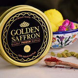 Golden Saffron, Finest Pure Premium All Red Saffron Threads, Grade A+ Super Negin, Non-GMO Verified. For Tea, Paella, Rice, Desserts, Golden Milk