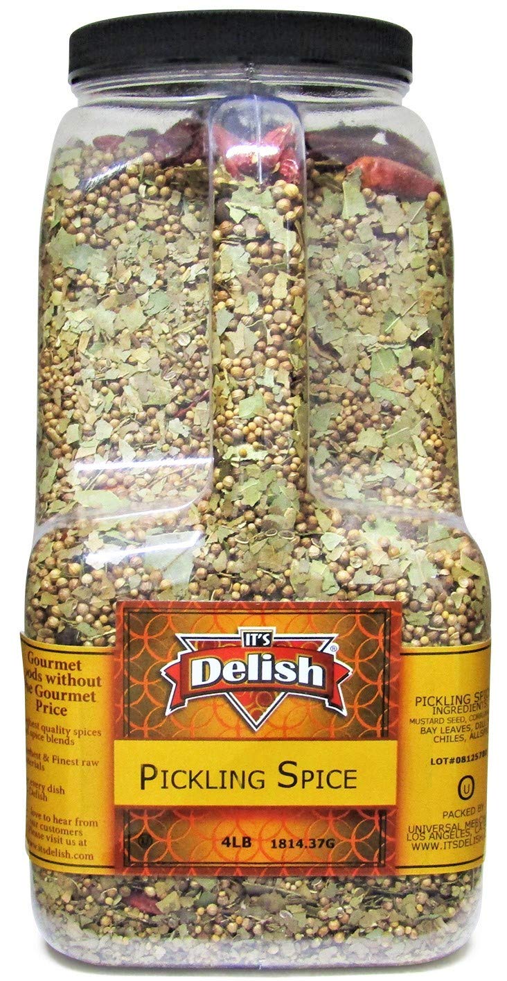 Gourmet Pickling Spice by It's Delish, 4 LB (64 Oz) Restaurant Gallon Size Jug With handle | Gourmet All Natural Blend of Pickling Spices and Herbs