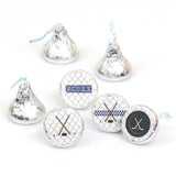 Shoots and Scores - Hockey Party Favors - Round Candy Stickers - 108pc