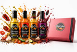 Hot Sauce Lover Gift Box by Fresco Sauce 4 Pack - Fire Roasted Pepper Blend - Citrus Fresno & Garlic - Chipotle & Habanero - Ghost Berry