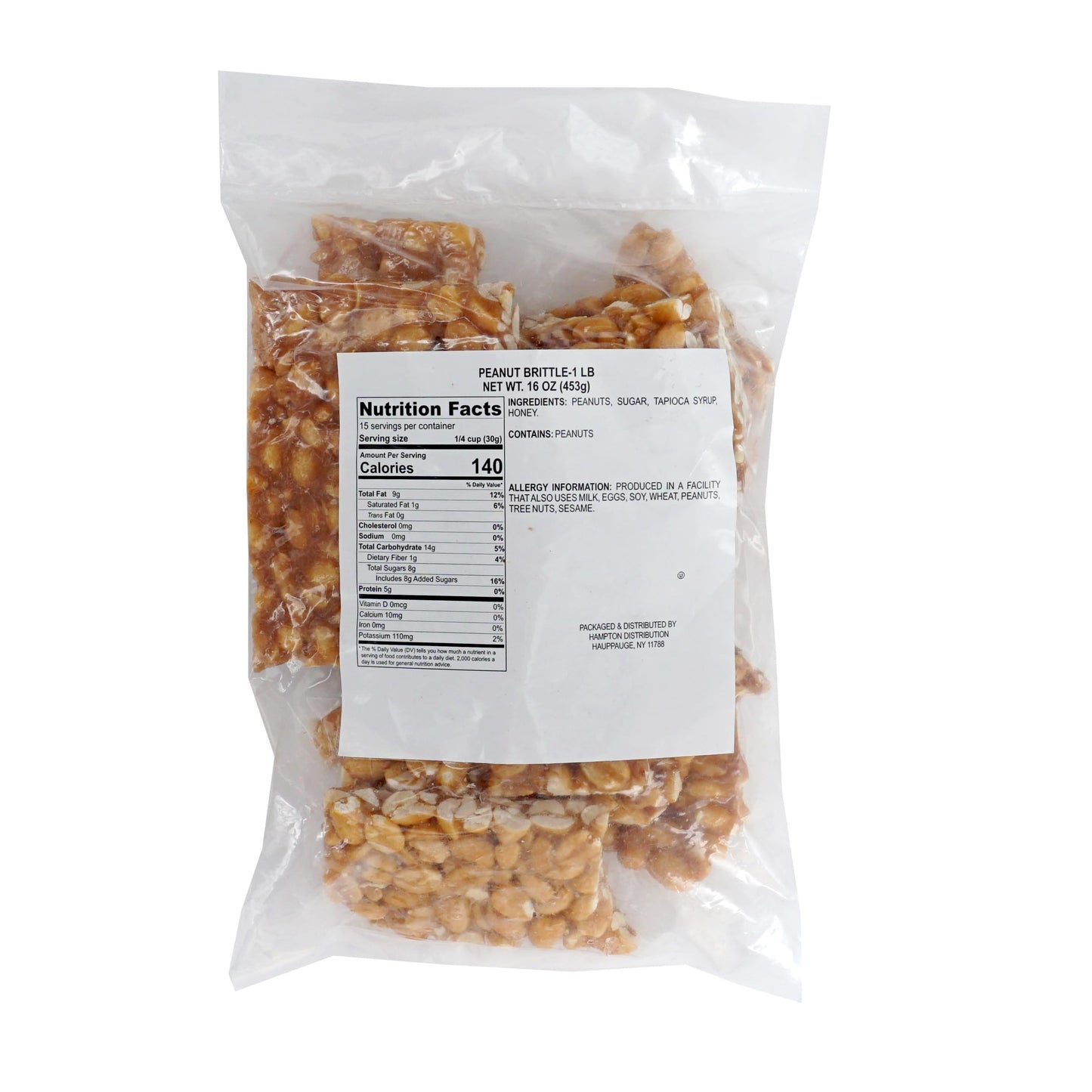 Peanut Brittle, 1 Pound Bulk Bag, The Hampton Candy Company
