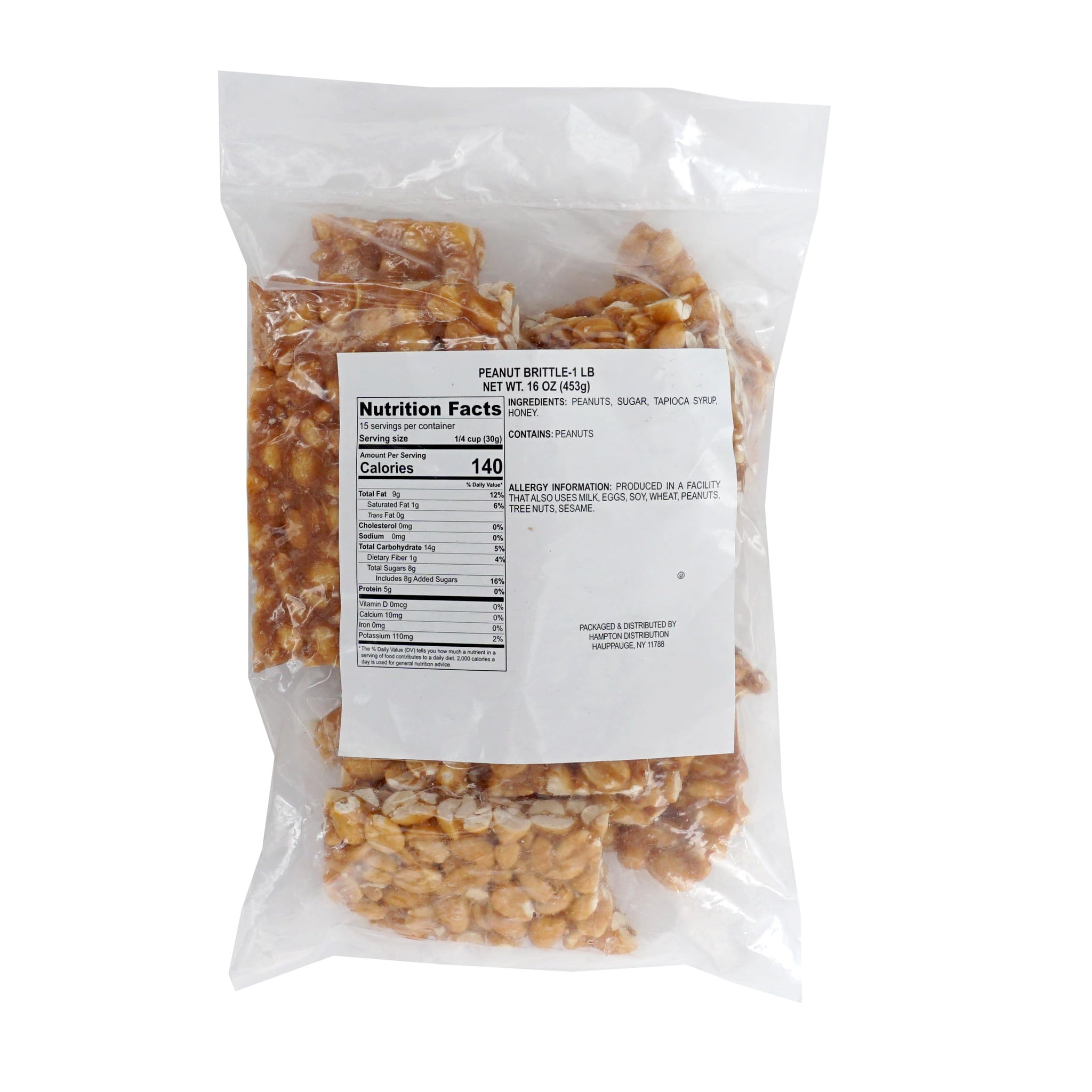 Peanut Brittle, 1 Pound Bulk Bag, The Hampton Candy Company