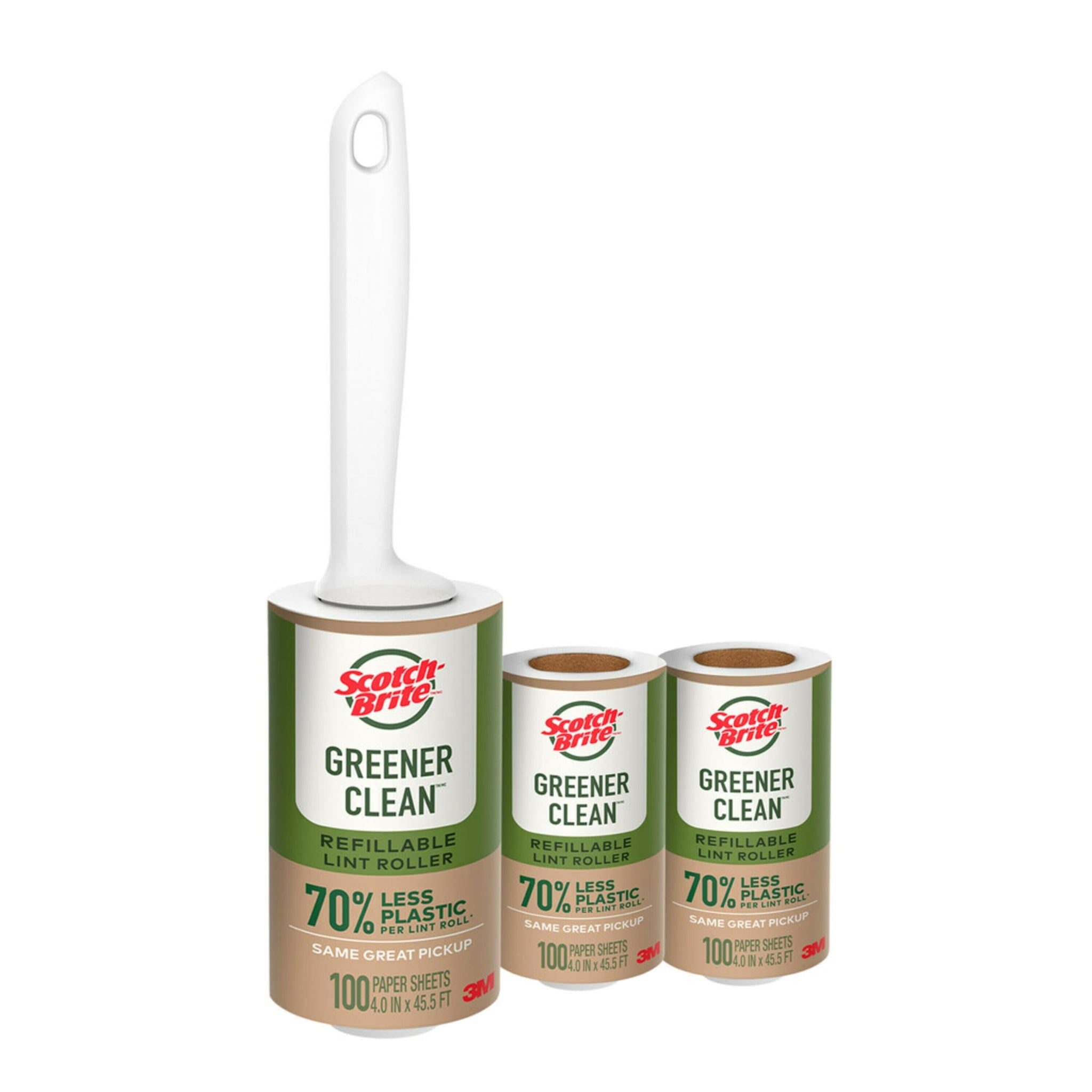 Scotch-Brite Greener Clean Lint Roller, Reusable Lint Rollers for Clothes, Furniture, and Pet Hair, Tidy Up Fabrics with a More Sustainable Fuzz