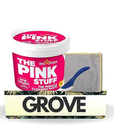 The Pink Stuff Fruity Scent Multi-Purpose Cleaner Paste 17.6 oz Bundle with Microfiber Cloth + Scrub Brush - Tough on Stains - Gentle on Surfaces