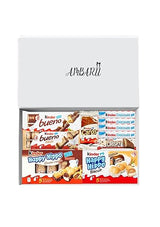 AMBARII Kinder Gift Box, Gift Hamper, Filled with Happy Hippo, Bueno, Cards, Crispy, Chcolate Bar, 10 Pack Variety Hamper