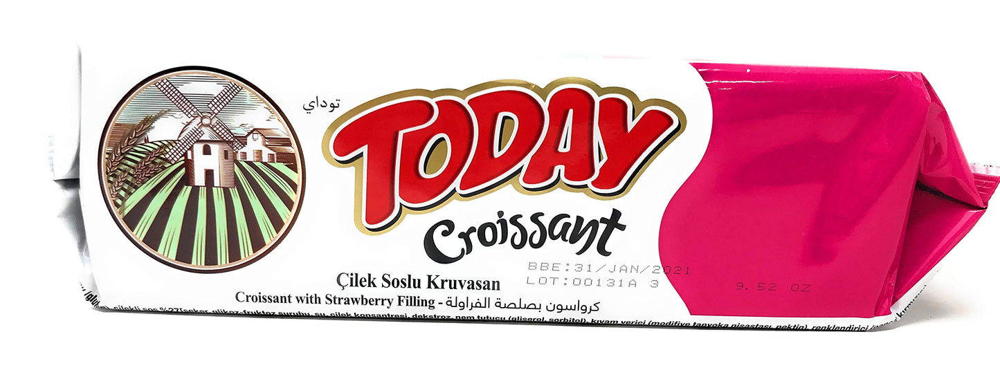 Today Soft Croissant, Perfect Breakfast Pastry, Individually Wrapped (Strawberry, Pack of 6)