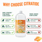 Hardwood Floor Cleaner and Polish Restorer - Heavy Duty Plant-Based Cleaning & Conditioning Citrus Formula for Tile, Wood, Laminate & Vinyl Floors