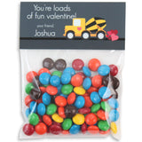 Construction Truck Valentines Candy Bag Toppers | Valentine's Day Gift | 20 per Set