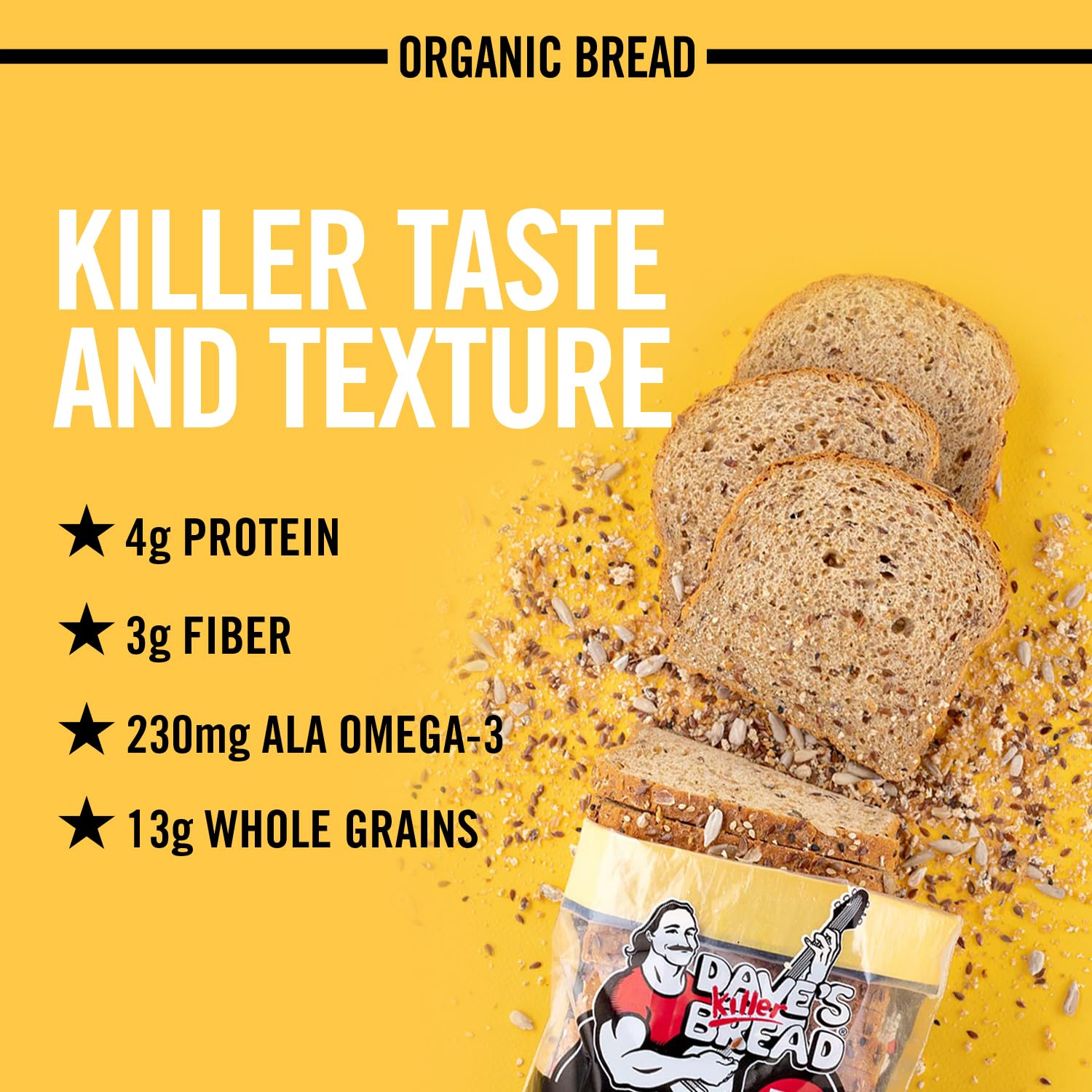 Dave's Killer Bread Good Seed Thin-Sliced, Organic Bread, 13g Whole Grains per Slice, 20.5 oz Loaf