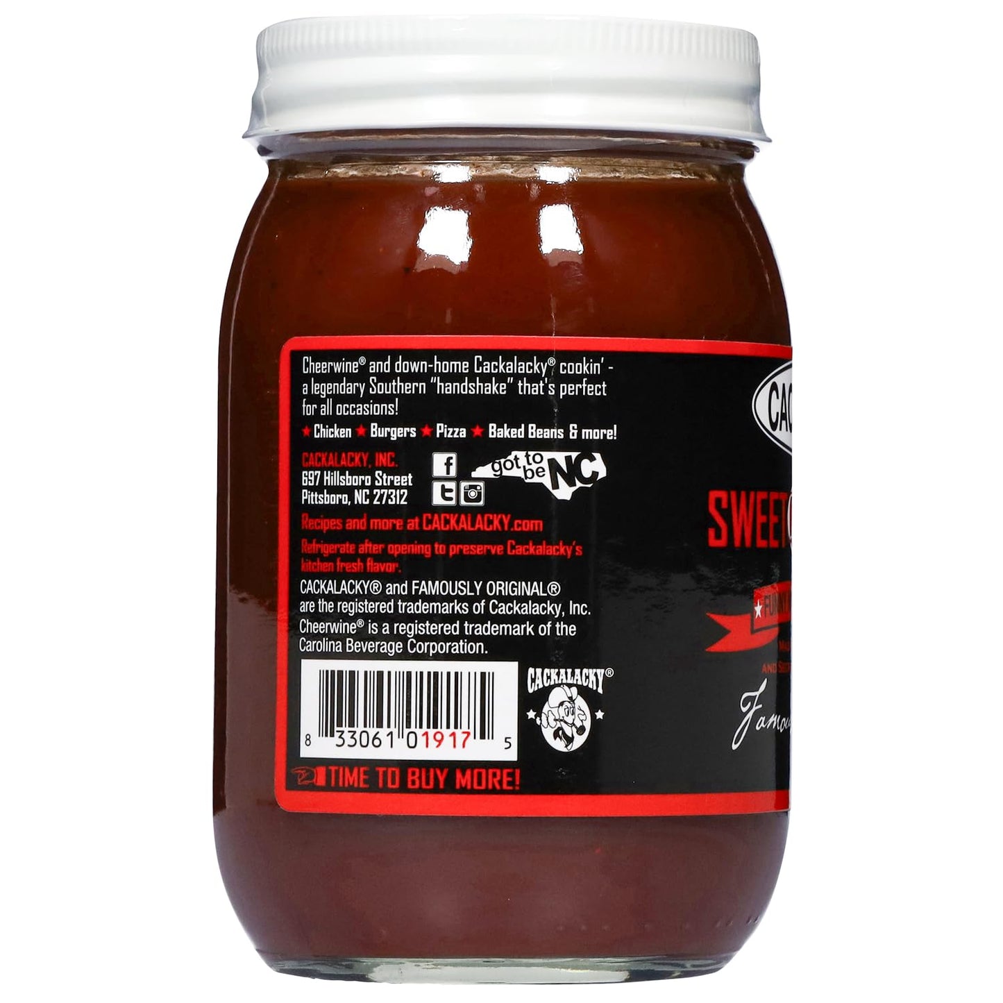 Cackalacky Cheerwine Sweet Sauce - 3-Pack of 16 oz Jars - Gourmet Barbecue Sauce for Family Gatherings & Parties