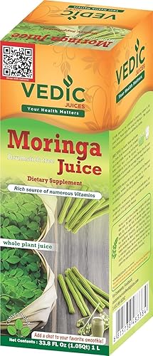 Vedic Moringa Juice - 100% Pure Natural Moringa Drink (500ml) - Packed with Vitamins, Iron, Calcium, Potassium, Supports Digestion, Improve Immunity