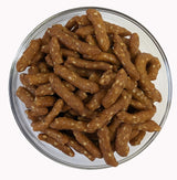 Sesame Sticks Snacks Honey Roasted 1 lb. - By Medley Hills Farm in Reusable Container - Fresh honey roasted sesame sticks - Sweet and Salty Flavored