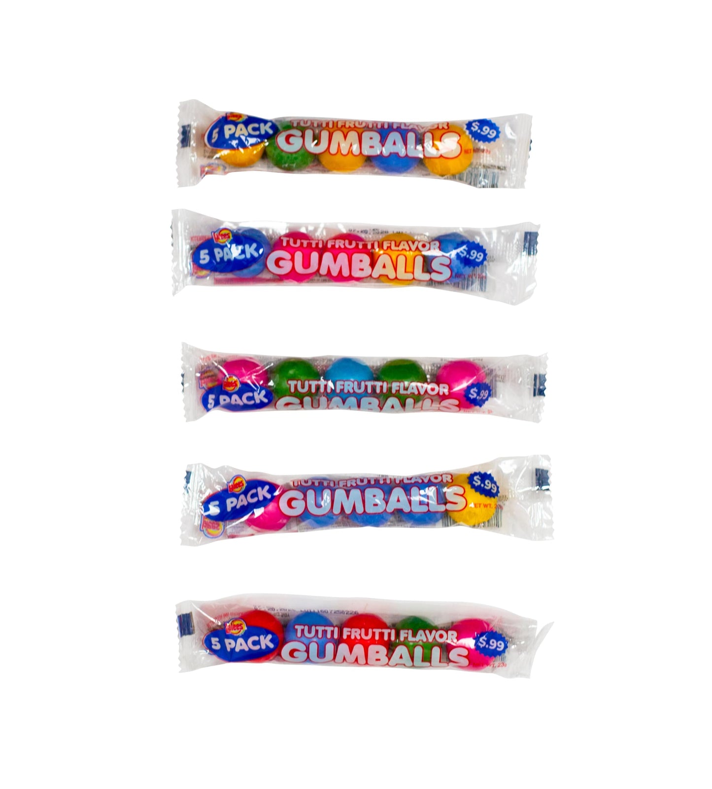 Lalees Bulk Gumball Tubes - Approx. 475 Pieces - Wholesale 25 Pounds Rainbow Gumball Tubes - Chewing Candy For Sporting Events, Carnivals, Business