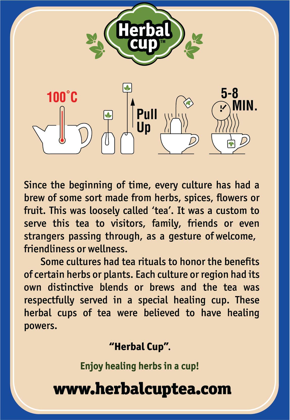 Herbal Cup Ayurveda Elderberries Tea, Organic Rosehips Hibiscus, No Caffeine Herbal Supplement (16 Count, Pack of 6)