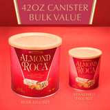 Brown & Haley Almond ROCA The Original Buttercrunch Toffee with Almonds Canister - Individually Wrapped Chocolate for Holiday Gift Basket - Gluten