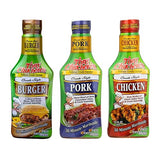 Tony Chachere Pourable Marinades, Burger, Pork & Chicken Variety Pack, 12 fl oz, 3 Count