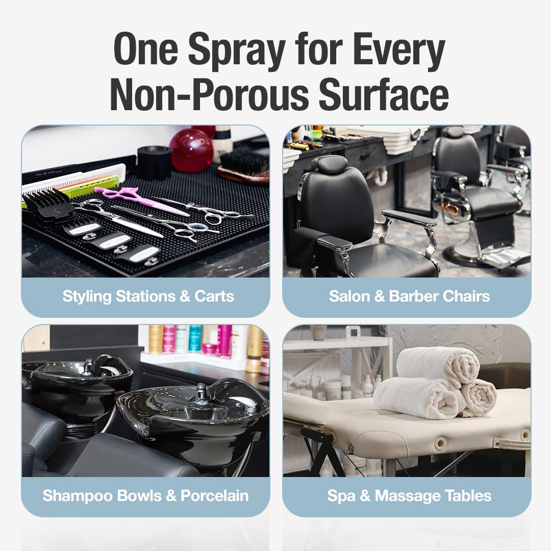 Barbicide RTU (Ready-to-Use) Professional Surface Spray, Hospital Grade Cleaner for Salons, Barbershops & Spas, EPA Registered Non-Aerosol Mist