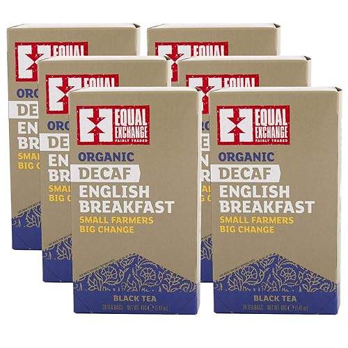 Equal Exchange Organic Decaf English Breakfast Tea, 20-Count (Pack of 6)