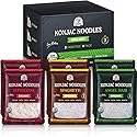 52USA USDA Organic Konjac Shirataki Noodle, Low Carb Pasta 52.8 Oz, 6 Pack 3 Variety-Angel Hair, Fettuccine, Spaghetti Noodles, Keto and Paleo