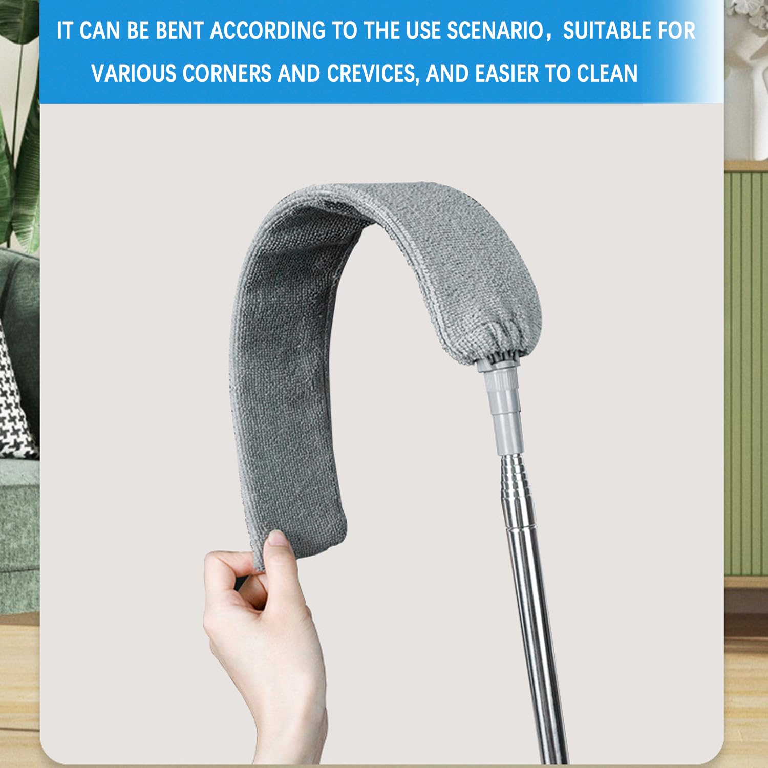 3 Pcs Professional Gap Cleaning Duster Sets, 1 Pcs 100 inch Retractable Gap Duster and 2 Pcs 15 inch Gap Cleaning Dusters, Microfiber Dusters