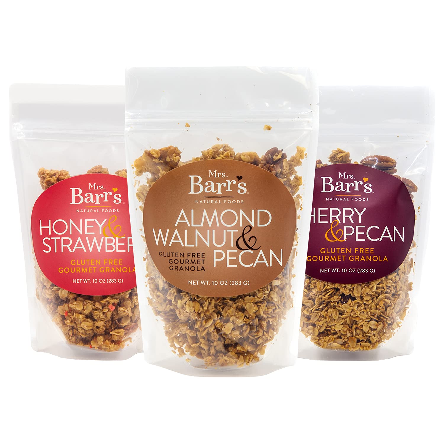 Mrs. Barr’s Natural Foods Granola | Variety | Certified Organic Gluten Free Oats | Soft Texture | Small Batch | Gourmet Quality | Real Ingredients |