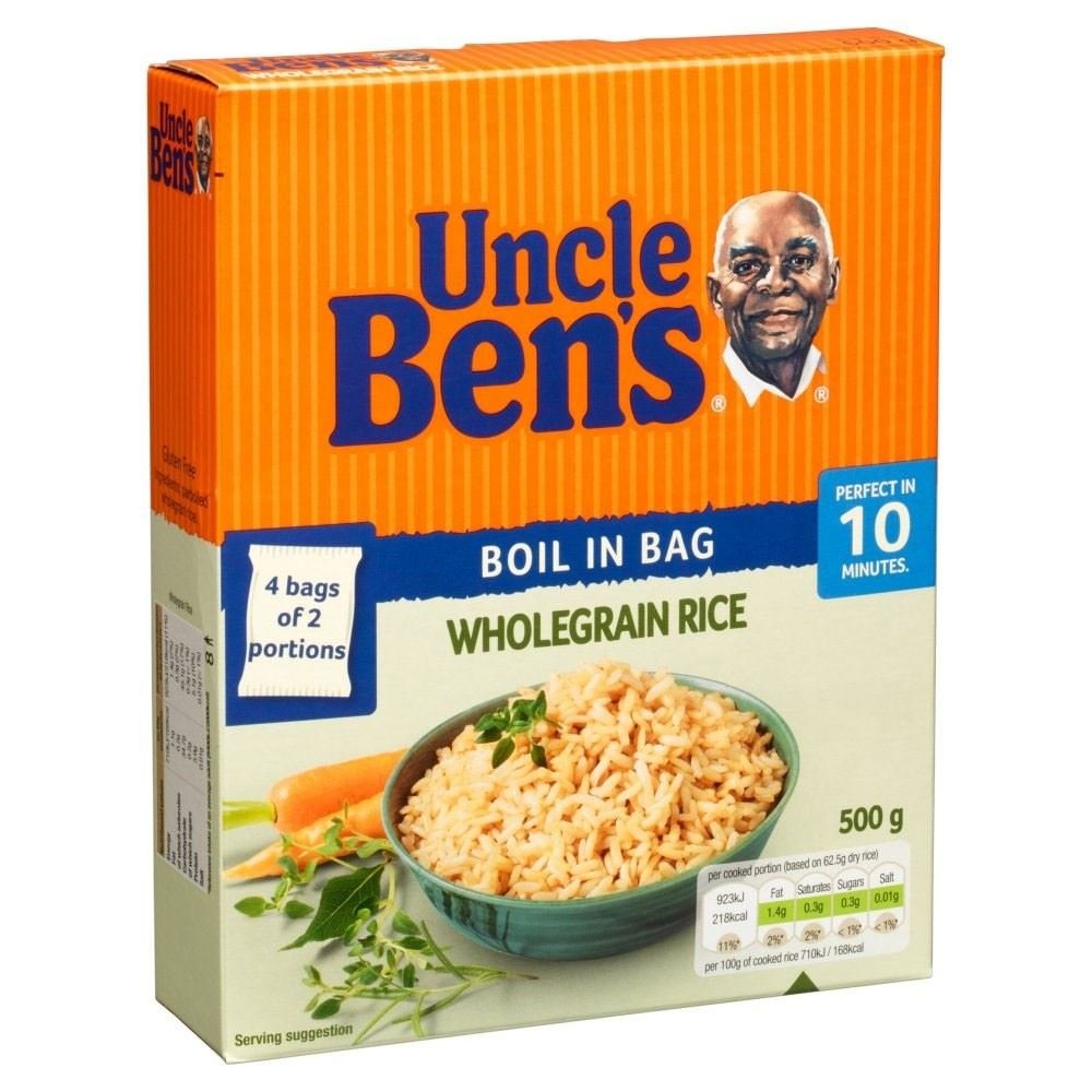 Uncle Ben's Boil in Bag Wholegrain Rice (4x125g)