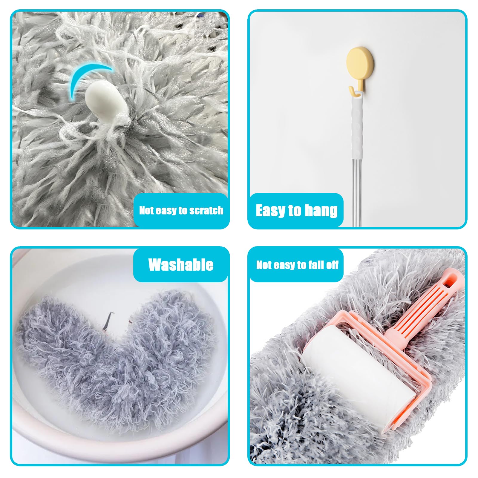 Feather Duster for Cleaning Extendable - Feather Duster for Cleaning The Indoor. 110 in Long Duster with Extension Pole for Clean Ceilings and Fans