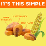 LOVE CORN Cheddar - Crunchy Roasted Corn Snack, Gluten Free, Non-GMO, Low Sugar, Vegan, Plant Based - Alternative to Chips, Nuts & Crackers - Office